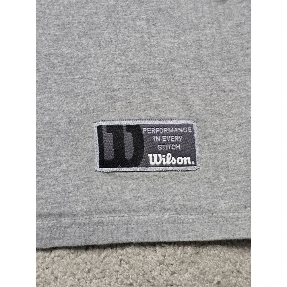 Wilson 1/4 Zip Jacket Pullover Mens XXL 2XL‎ Gray Fleece Rugby Style Tennis Golf